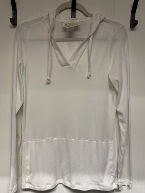 ExOfficio White Mesh Pullover Hoodie – Insect Shield - Size Large